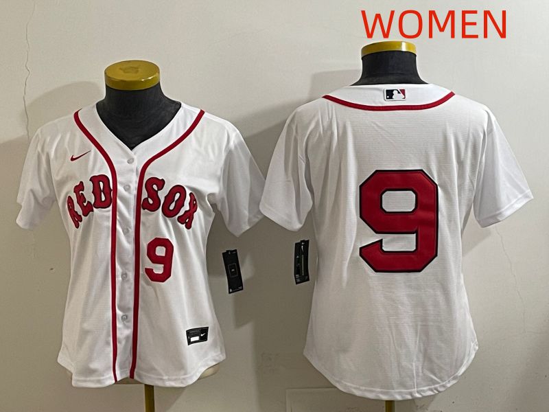 Women Boston Red Sox #9 No Name White Game 2025 Nike MLB Jersey style 2->women mlb jersey->Women Jersey